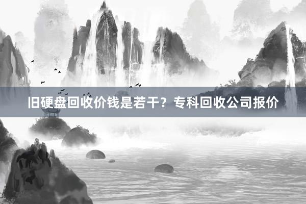 旧硬盘回收价钱是若干？专科回收公司报价